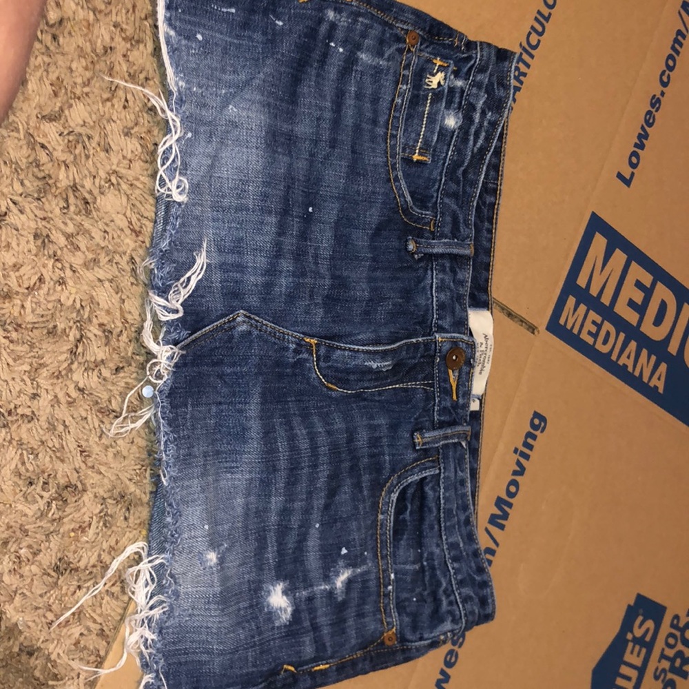 Distressed Abercrombie and fitch Jean mini skirt size 6